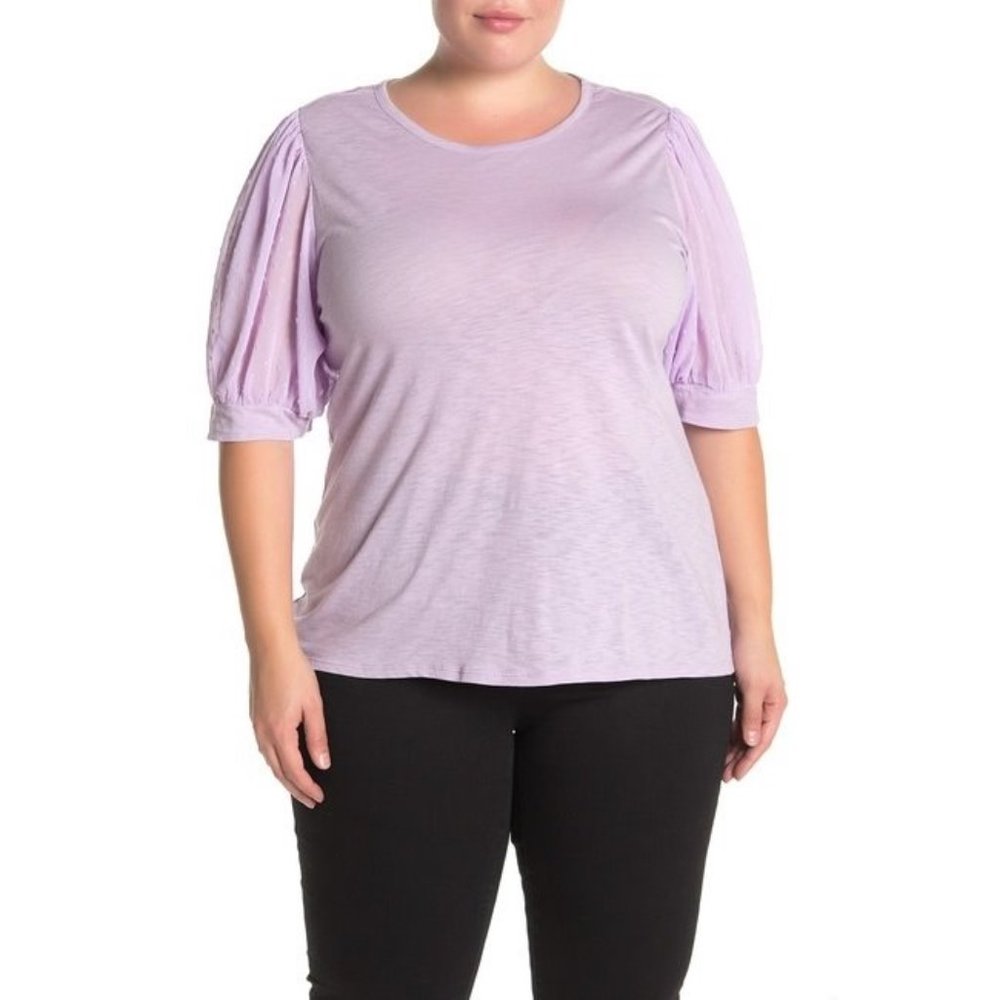 CeCe Puff Sleeve Knit Blouse